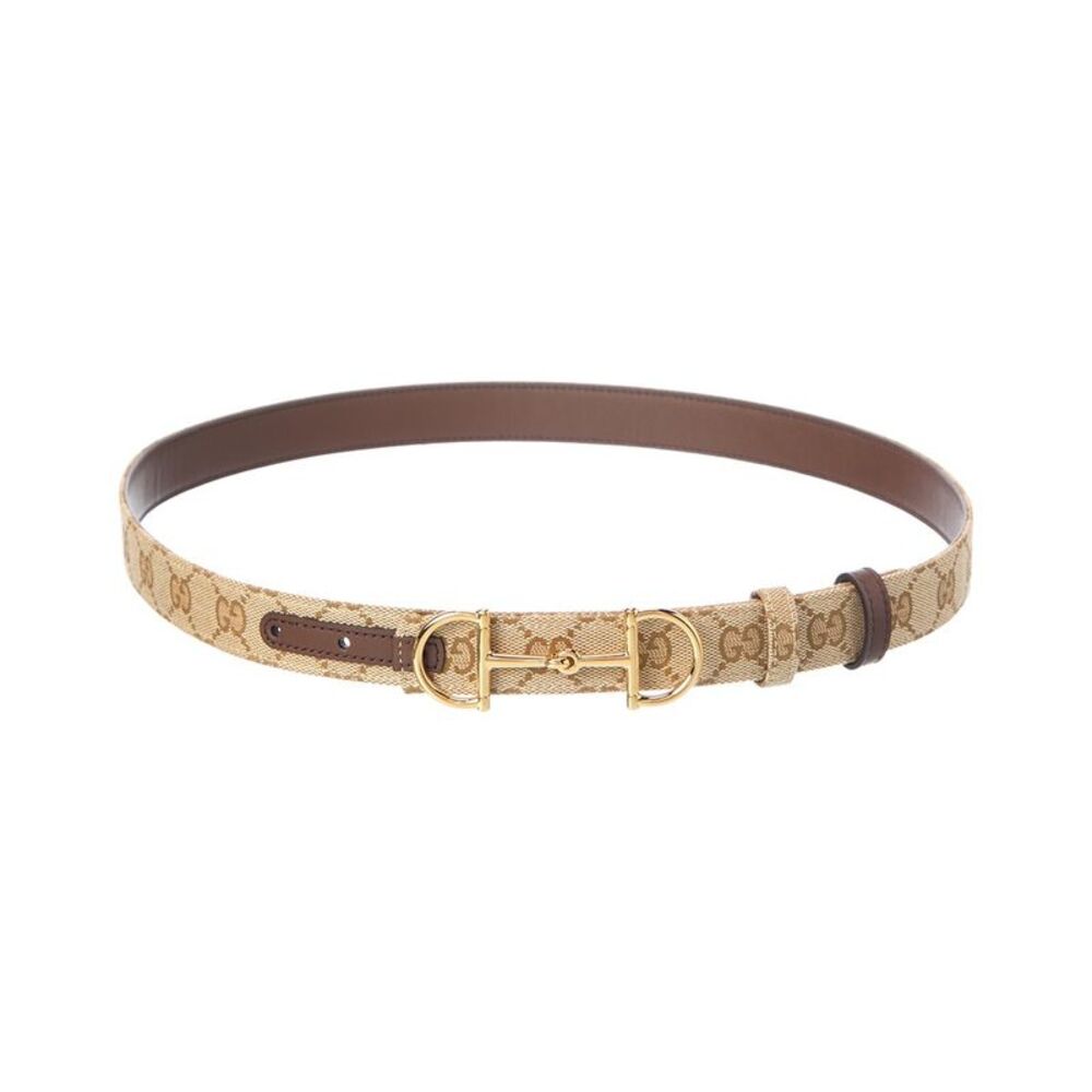Gucci Reversible Gg Canvas & Leather Belt, Brown